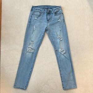 Distressed Light Blue Jeans